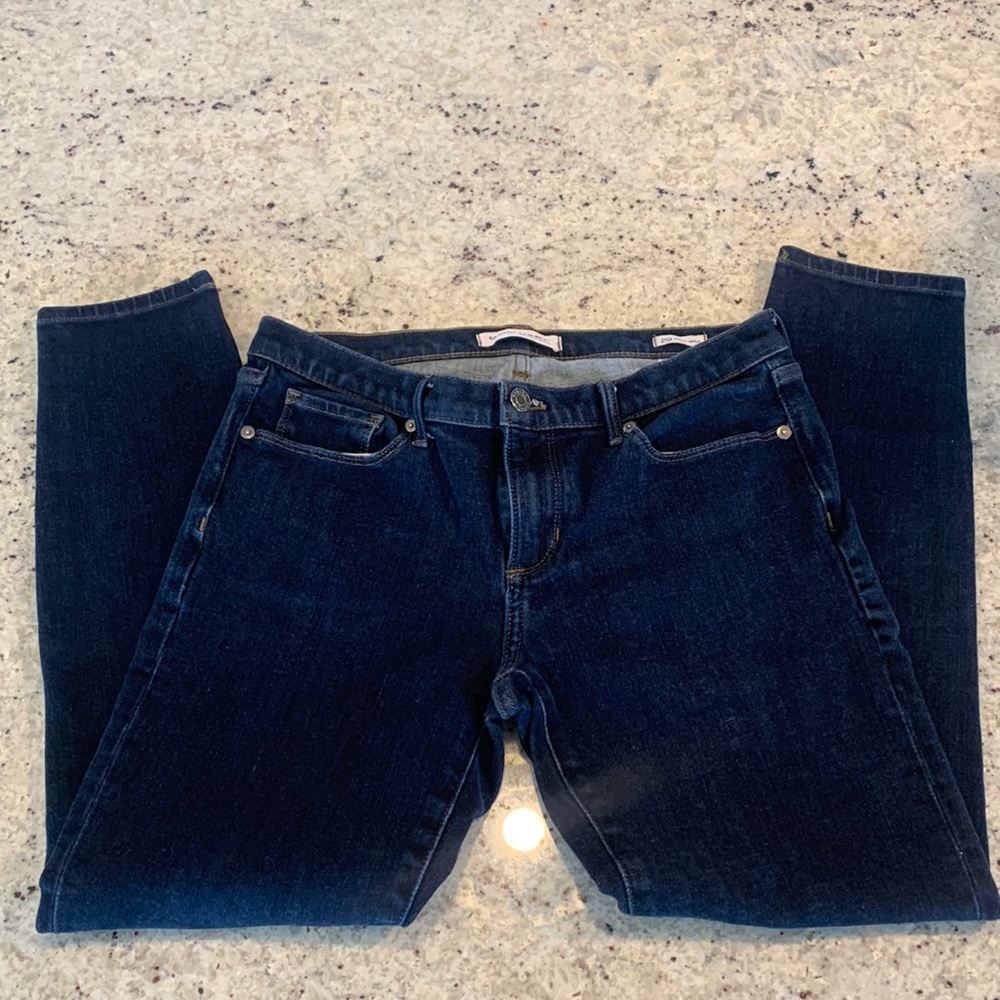 Banana Republic Dark Denim jeans. Sz 29 skinny ankle. Cotton/polyester/spandex
